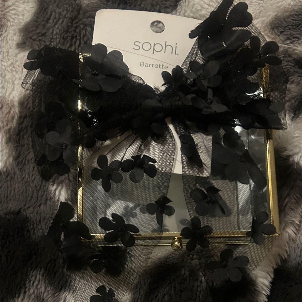 Sophi Black Floral Barrette